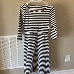 Black and white striped dress